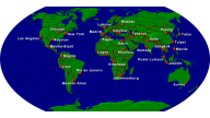 Welt (Typ 2) Städte + Grenzen 1920x1080